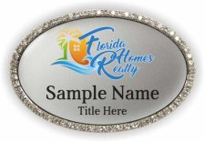 (image for) Florida Homes Realty Oval Bling Silver badge