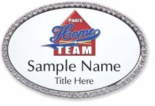 (image for) Pam's Home Team Real Estate LLC Oval Bling Silver Other badge