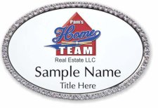 (image for) Pam's Home Team Real Estate LLC Oval Bling Silver Other badge