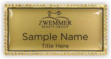 (image for) Zwemmer Realty Group BLACK PRINT Bling Gold badge