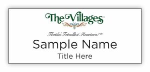 (image for) The Villages Standard White Square Corner badge