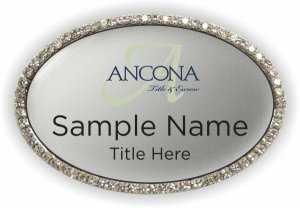 (image for) Ancona Title and Escrow Oval Bling Silver badge