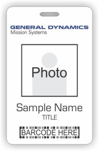 (image for) General Dynamics Barcode ID Vertical badge