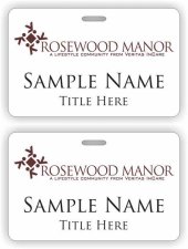 (image for) Rosewood Manor Assisted Living ID Horizontal Double Sided badge