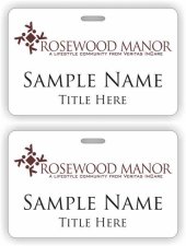 (image for) Rosewood Manor Assisted Living ID Horizontal Double Sided badge