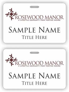 (image for) Rosewood Manor Assisted Living ID Horizontal Double Sided badge