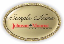 (image for) Johnson Monroe REALTORS® Oval Bling Gold badge