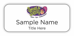 (image for) Sweet and Sassy Plano Standard White badge