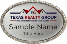 (image for) Texas Realty Group Oval Bling Silver badge