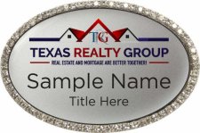 (image for) Texas Realty Group Oval Bling Silver badge