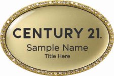 (image for) Century 21 New Logo Oval Bling Gold badge