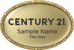 (image for) Century 21 New Logo Oval Bling Gold badge