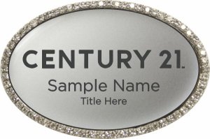 (image for) Century 21 New Logo Oval Bling Silver badge