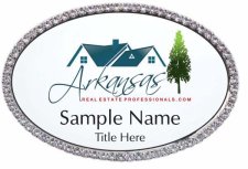 (image for) Arkansas Real Estate Professionals.com Oval Bling Silver Other badge