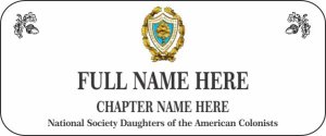 (image for) National Society Daughters of the American Colonists Standard White Square Corner 