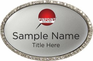 (image for) Pinpoint Realtors Oval Bling Silver badge
