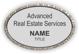 (image for) Advanced Real Estate Services Oval Bling Silver badge