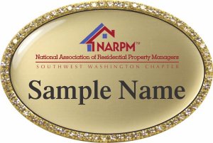 (image for) National Association of Residential Property Managers Oval Bling Gold badge