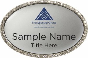 (image for) The Michael Group Real Estate Services Oval Bling Silver badge