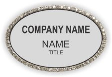 (image for) Kelly DeMent Oval Bling Silver badge