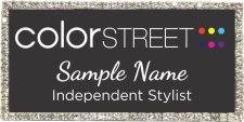 (image for) Color Street Black Badge With Silver Bling Frame, Dual Font