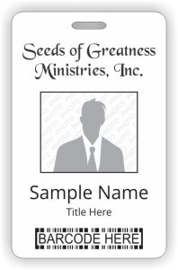 (image for) Seeds of Greatness Ministries, Inc Barcode ID Vertical badge