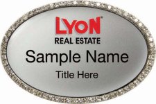 (image for) Lyon Real Estate Oval Bling Silver badge