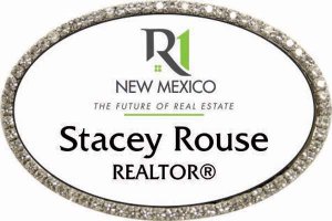 (image for) R1 New Mexico Oval Bling Silver badge