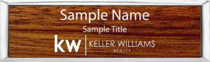 (image for) Keller Williams Small Executive Silver Bloodwood Laser Engraved badge