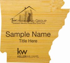 (image for) Keller Williams Market Pro Realty Shaped Bamboo Laser Engraved badge