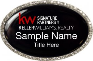 (image for) Keller Williams Signature Partners LLC Oval Bling Silver Other badge