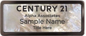(image for) Century 21 Alpha Associates Black Chrome Mother of Pearl badge