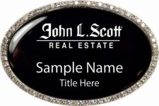 (image for) John L. Scott Oval Bling Silver Other badge