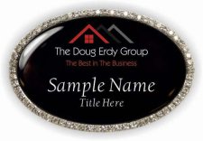 (image for) The Doug Erdy Group Oval Bling Silver Other badge