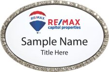 (image for) RE/MAX Capitol Properties Oval Bling Silver Other badge