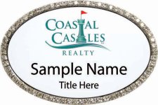 (image for) Coastal Castles Realty Oval Bling Silver badge