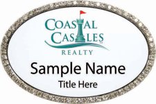 (image for) Coastal Castles Realty Oval Bling Silver badge