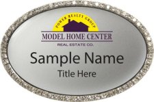 (image for) Power Realty Group Oval Bling Silver badge