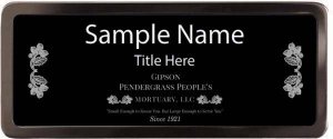 (image for) Gipson Pendergrass People\'s Mortuary, LLC Black Chrome badge