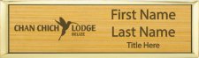 (image for) BELIZE BREWING CO LTD Small Executive Gold Bamboo Laser Engraved badge