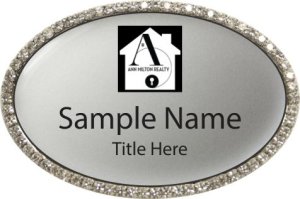(image for) Ann Milton Realty Oval Bling Silver badge