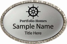 (image for) Portfolio Homes Oval Bling Silver badge