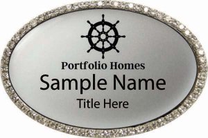 (image for) Portfolio Homes Oval Bling Silver badge