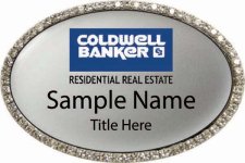 (image for) Coldwell Banker Residential Real Estate Oval Bling Silver badge