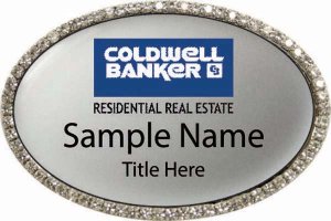 (image for) Coldwell Banker Residential Real Estate Oval Bling Silver badge