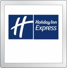 (image for) Holiday Inn Express Blue Logo Square White Badge on Silver Frame (Logo Only)