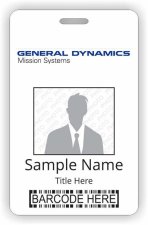 (image for) General Dynamics Mission Systems Barcode ID Vertical badge