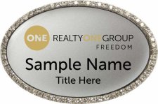 (image for) Realty One Group - Freedom Oval Bling Silver badge