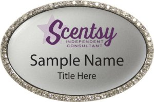 (image for) Scentsy Oval Bling Silver badge