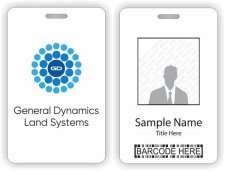 (image for) General Dynamics Barcode ID Vertical Double Sided badge